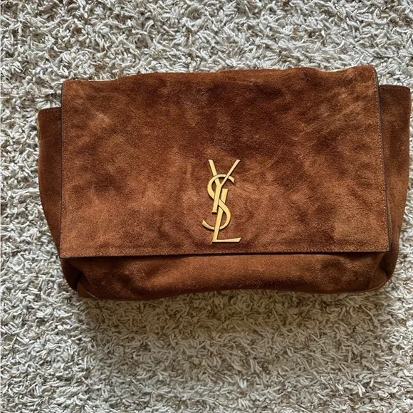 Saint Laurent Black Croc-Embossed Crossbody Bag - Picture 9 of 9